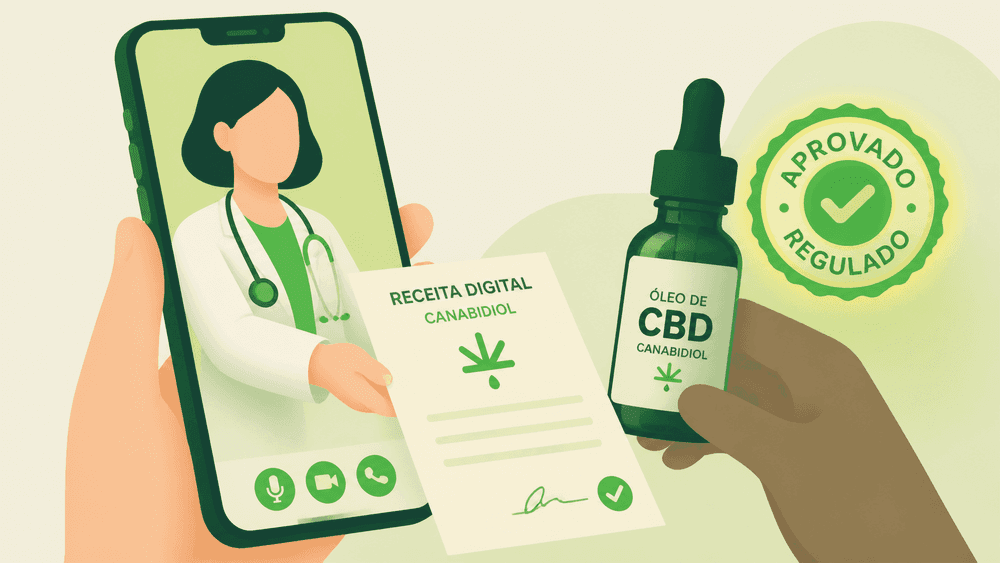 Ilustração sobre prescrição de canabidiol por telemedicina