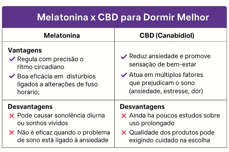 Pós e Contras do CBD e da Melatonina
