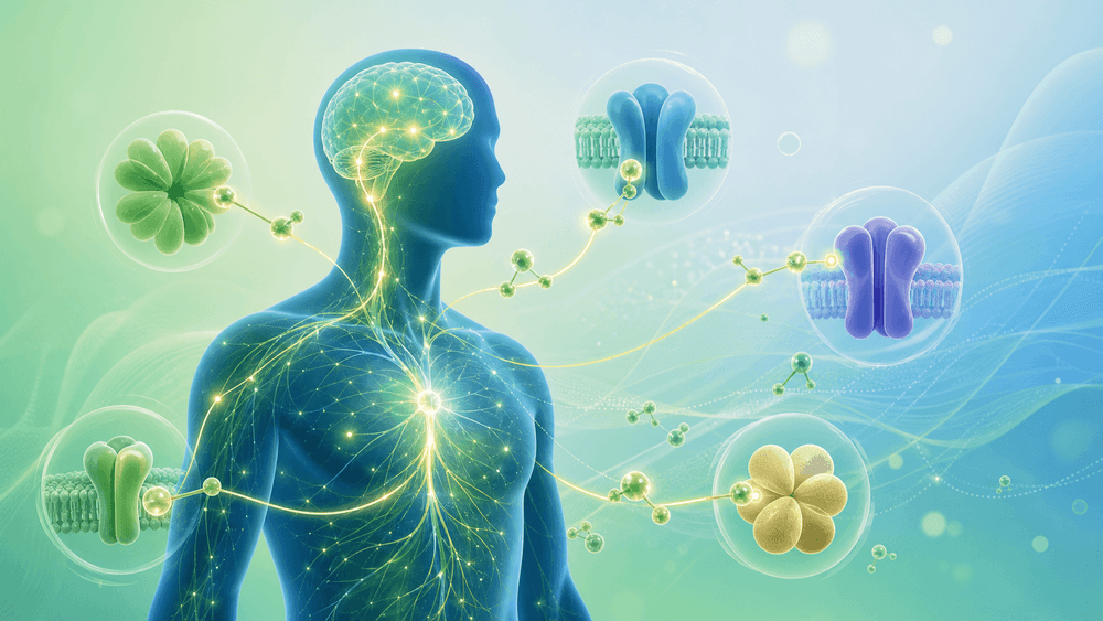 Representação conceitual dos diferentes sistemas biológicos modulados pelo canabidiol